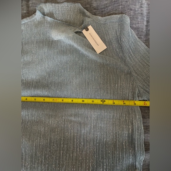 Anthropology _Sheer Elegant Silver/Blue Women's Top - Picture 10 of 11